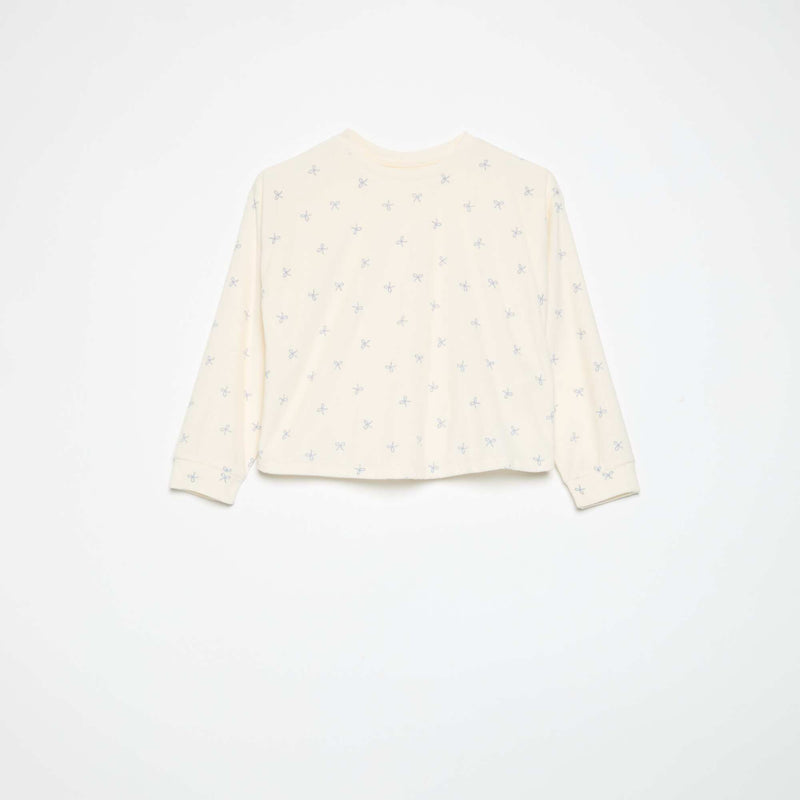 Pyjama imprimé 2 pièces - Sweat + pantalon – Ecru – Kiabi Maroc