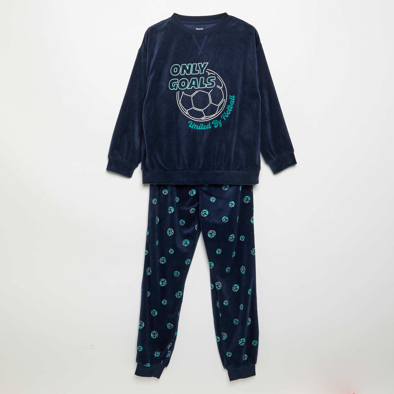 Pyjama en polaire 2 pièces - sweat + pantalon – Bleu – Kiabi Maroc