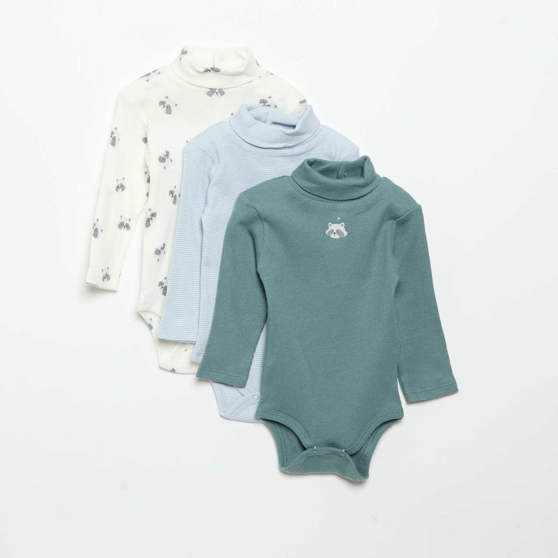 Lot de 3 bodies à col roulé – Bleu – Kiabi Maroc