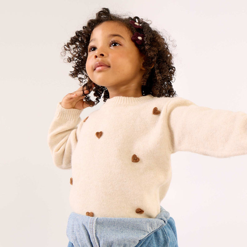 Pull avec animations 'cœurs' – Beige – Kiabi Maroc