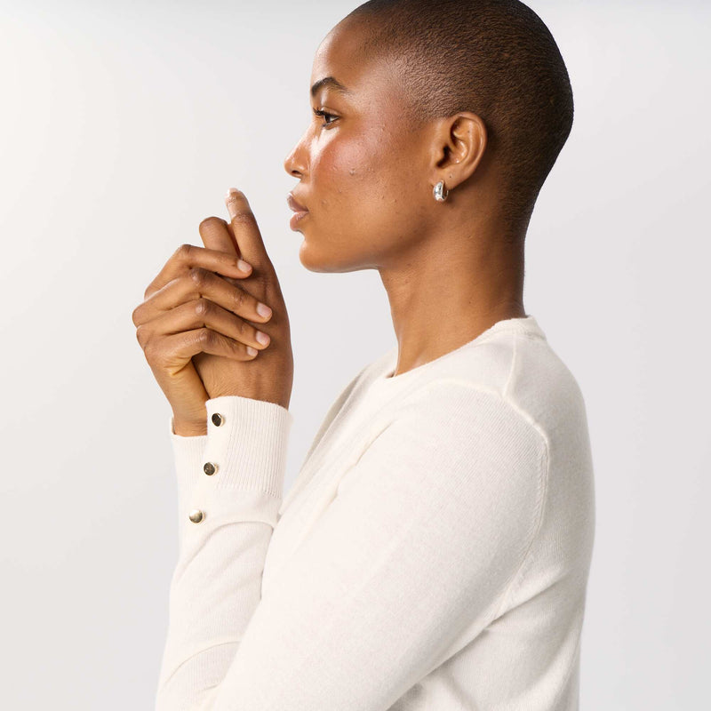 Pull col rond en maille fine jauge – Beige – Kiabi Maroc