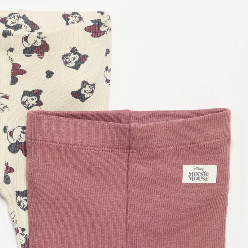 Lot de 2 leggings 'Disney' en maille côtelée