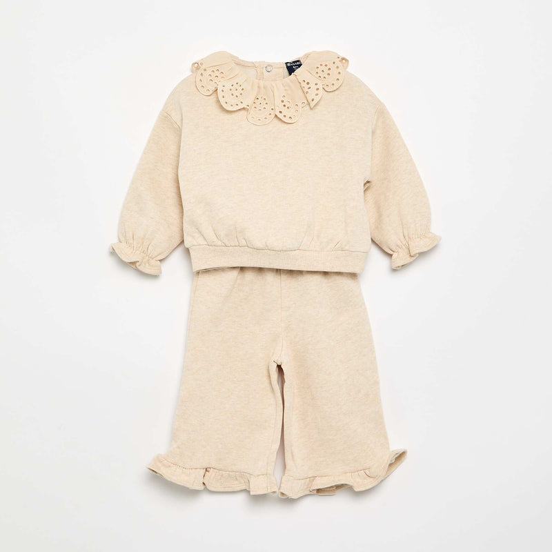 Ensemble 2 pièces - sweat + pantalon – Beige – Kiabi Maroc