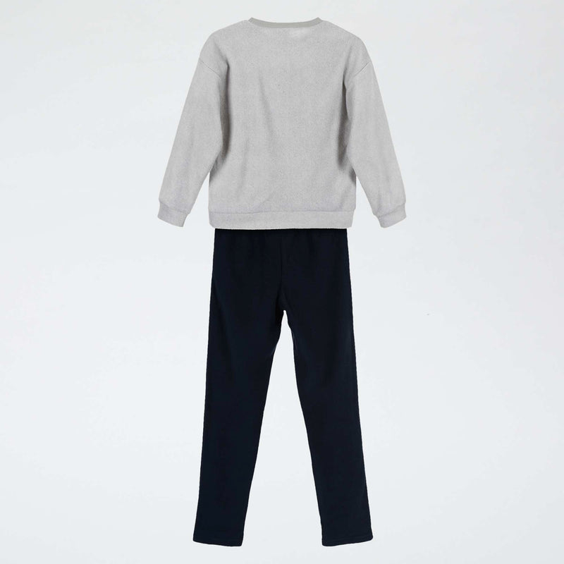 Pyjama 'Sonic' 2 pièces - T-shirt à manches longues + pantalon – Gris – Kiabi Maroc