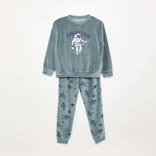 Haut de pyjama et bas de pyjama bleu