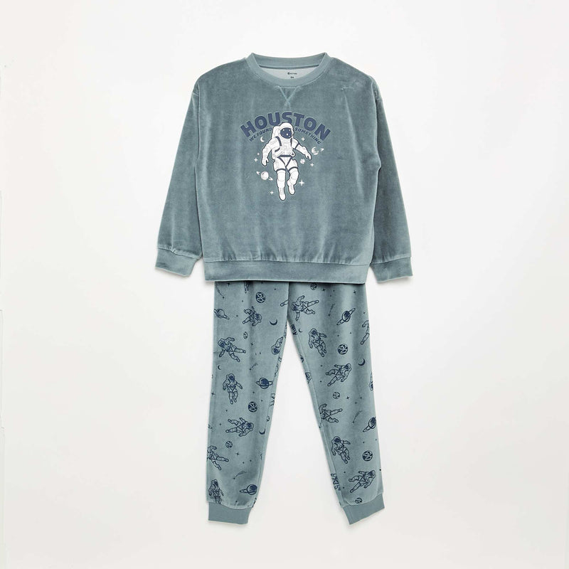 Haut de pyjama et bas de pyjama bleu – Unique – Kiabi Maroc