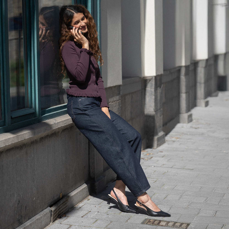 Pantalon en denim forme large barrel