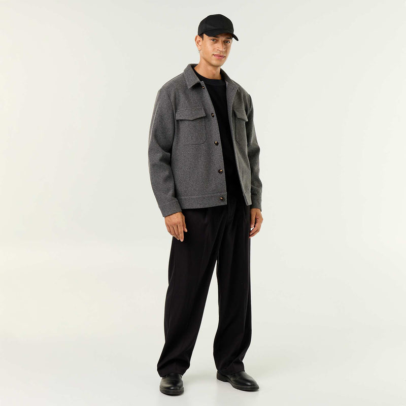 Pantalon large uni – Noir – Kiabi Maroc