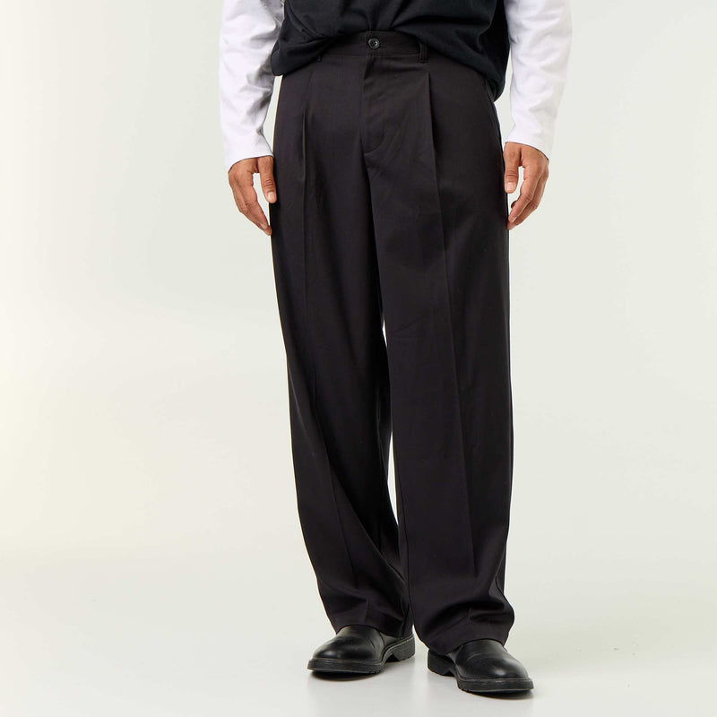 Pantalon large uni – Noir – Kiabi Maroc