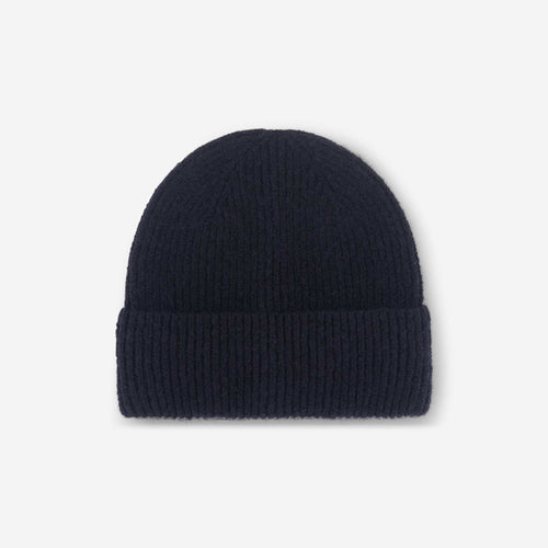 Bonnet uni en maille côtelée