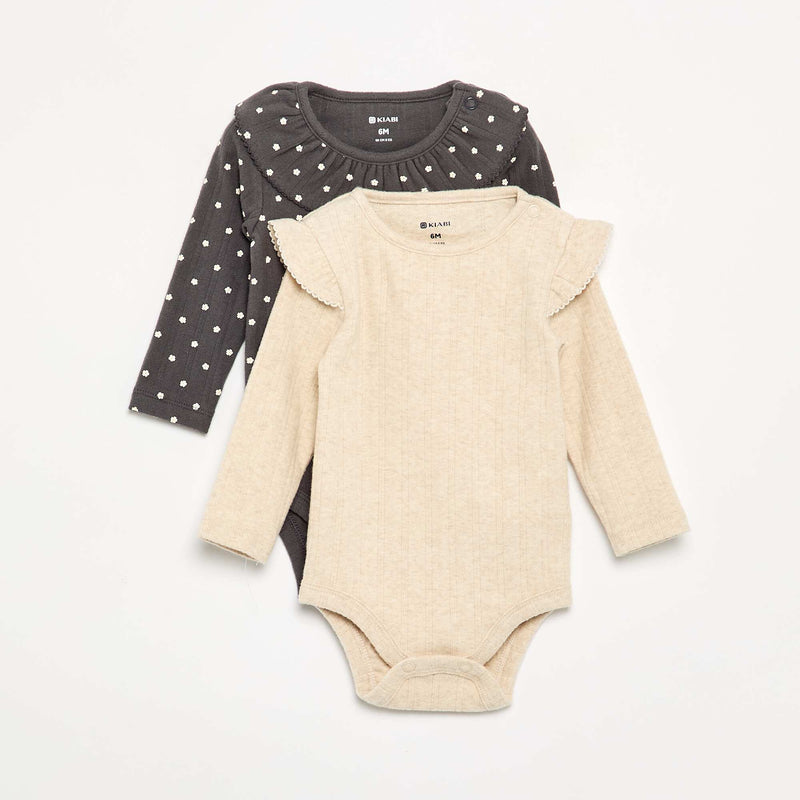 Bodies à motif avec collerette – Gris – Kiabi Maroc