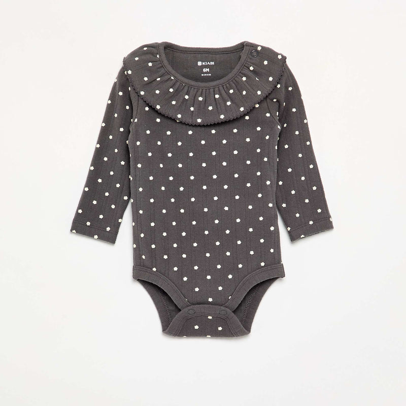 Bodies à motif avec collerette – Gris – Kiabi Maroc