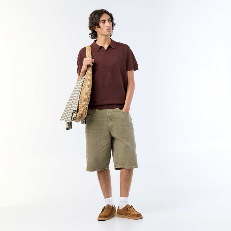 Polo manches courtes à maille ajourée