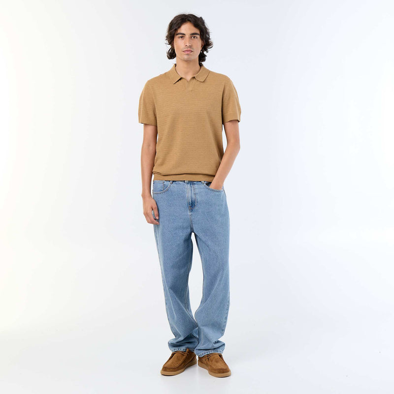 Polo manches courtes à maille ajourée