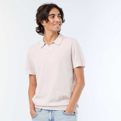 Polo manches courtes à maille ajourée