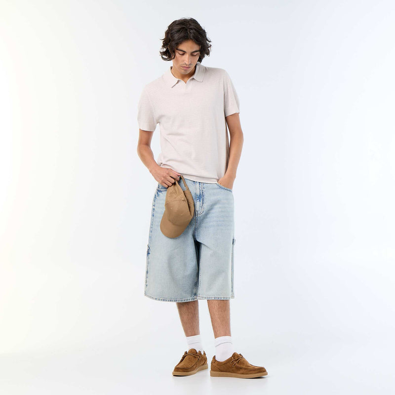 Polo manches courtes à maille ajourée