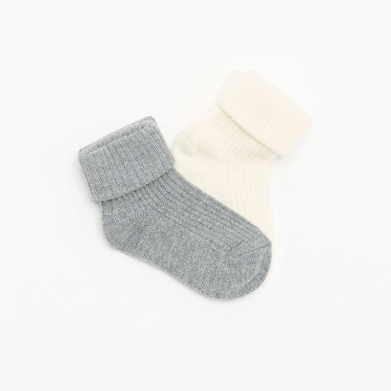 Lot de 2 paires de chaussettes de naissance – Gris – Kiabi Maroc