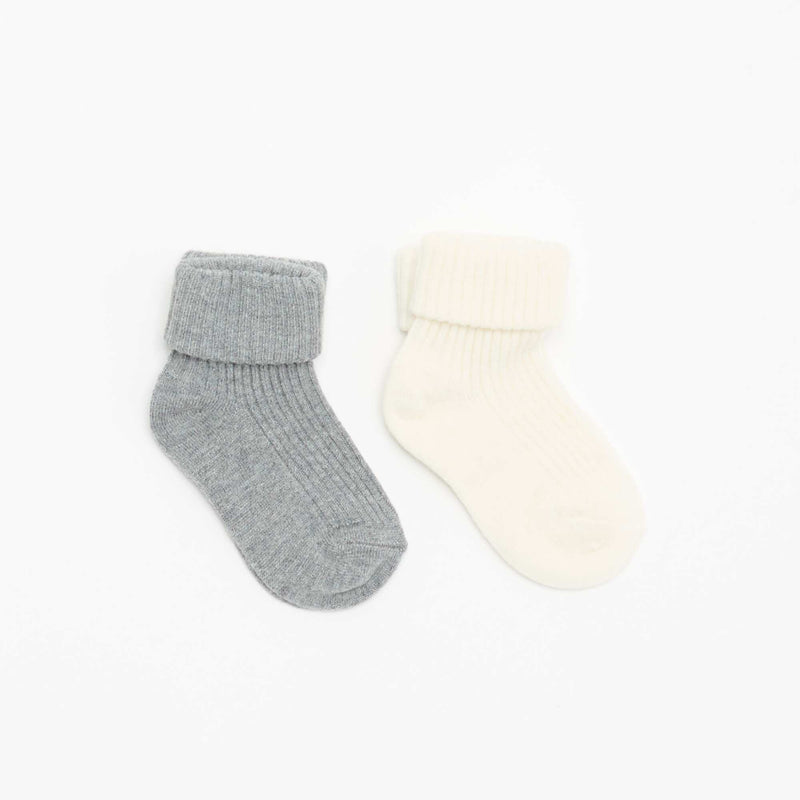 Lot de 2 paires de chaussettes de naissance – Gris – Kiabi Maroc