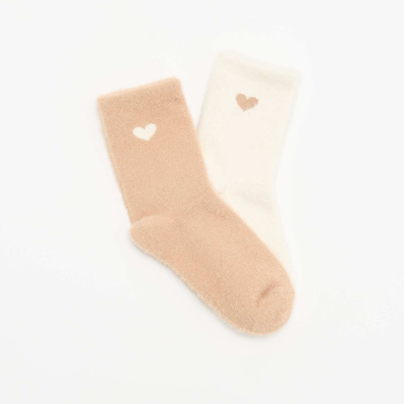 Lot de 2 paires de mi-chaussettes fantaisie – Beige – Kiabi Maroc