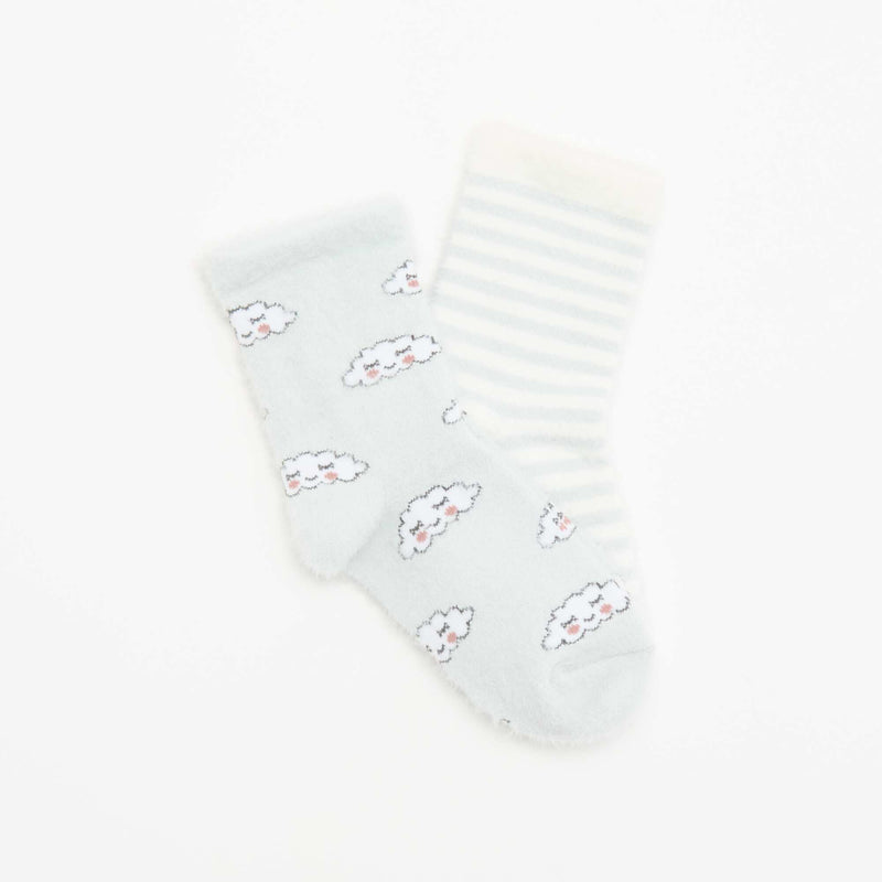 Lot de 2 paires de mi-chaussettes fantaisie – Bleu ciel – Kiabi Maroc
