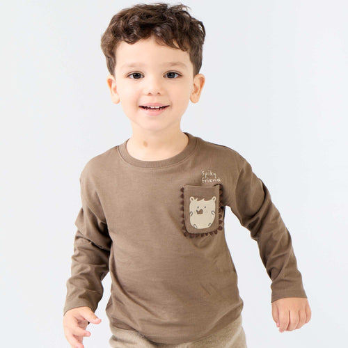 T-shirt à manches longues avec poche animée