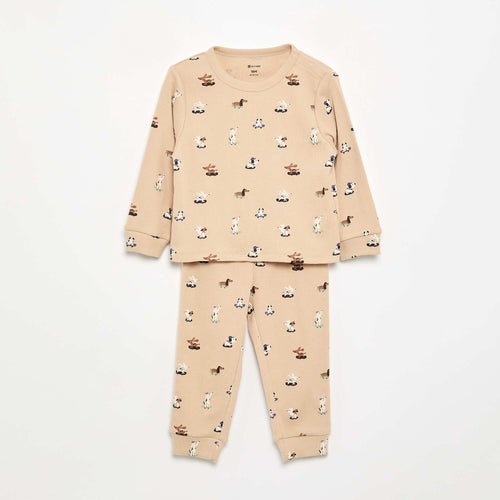 Pyjama 2 pièces en rib imprimé
