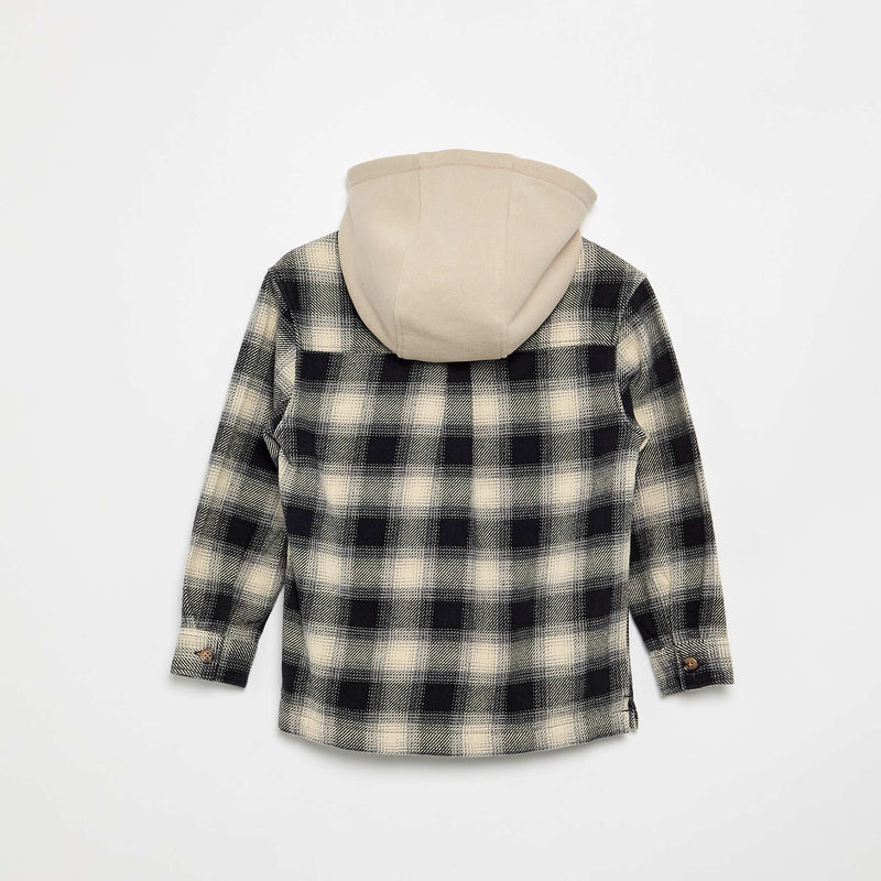 Chemise à carreau en flanelle à capuche