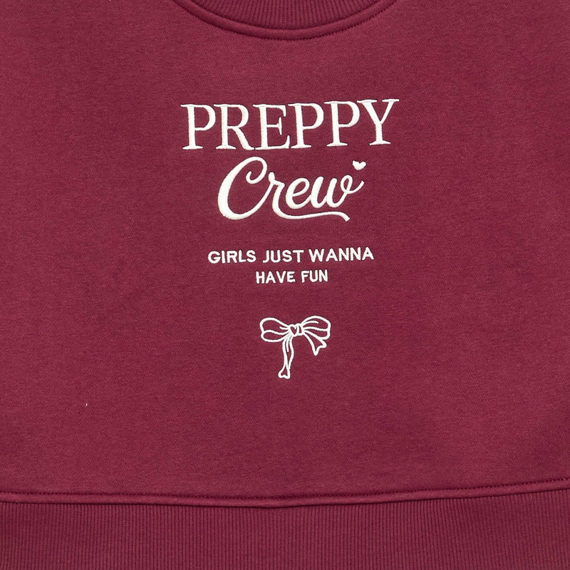 Sweat avec bas de chemise intégré et broderie poitrine