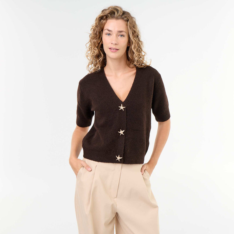 Gilet col V sans manches – Marron – Kiabi Maroc