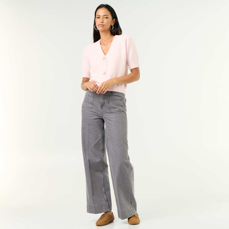 Gilet col V sans manches – Rose – Kiabi Maroc