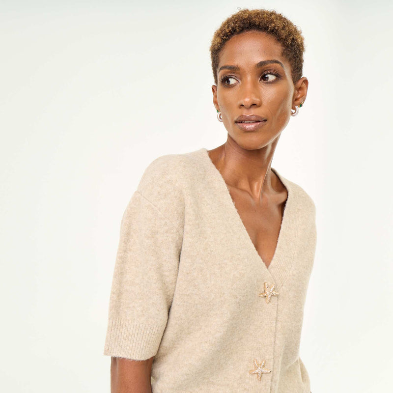 Gilet col V sans manches – Beige – Kiabi Maroc