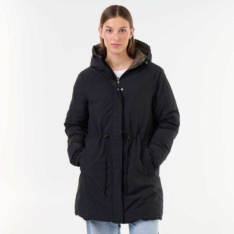 Parka longue réversible – Noir – Kiabi Maroc