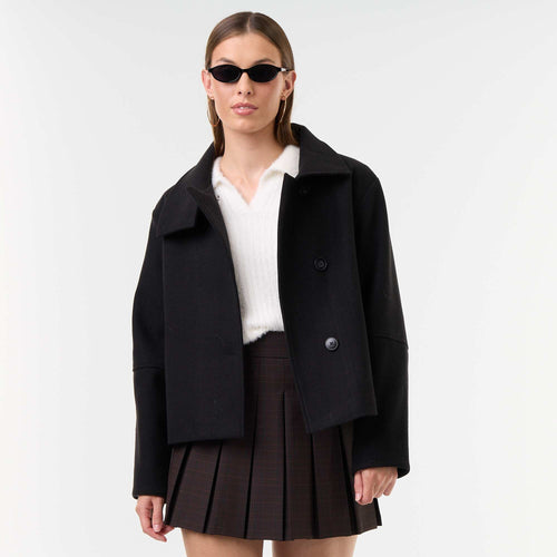 Manteau court effet lainage