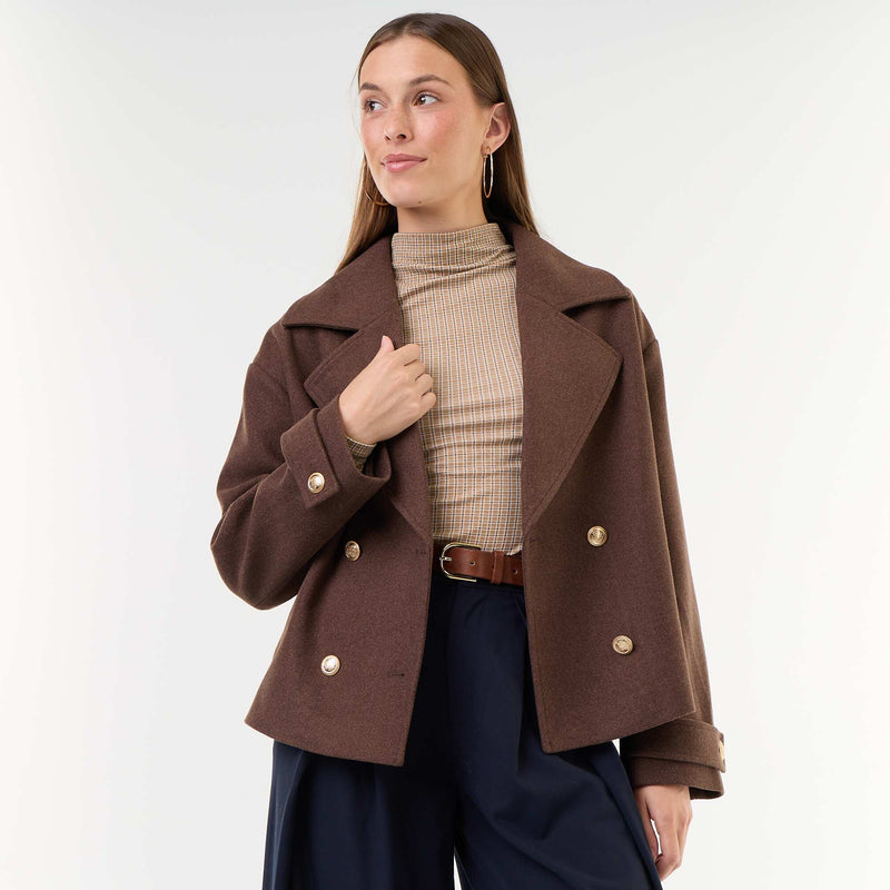 Manteau – Marron – Kiabi Maroc
