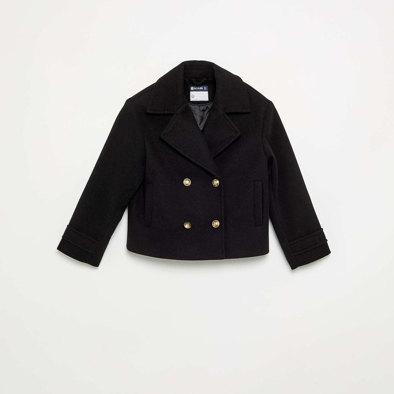 Manteau court façon paletot – Noir – Kiabi Maroc