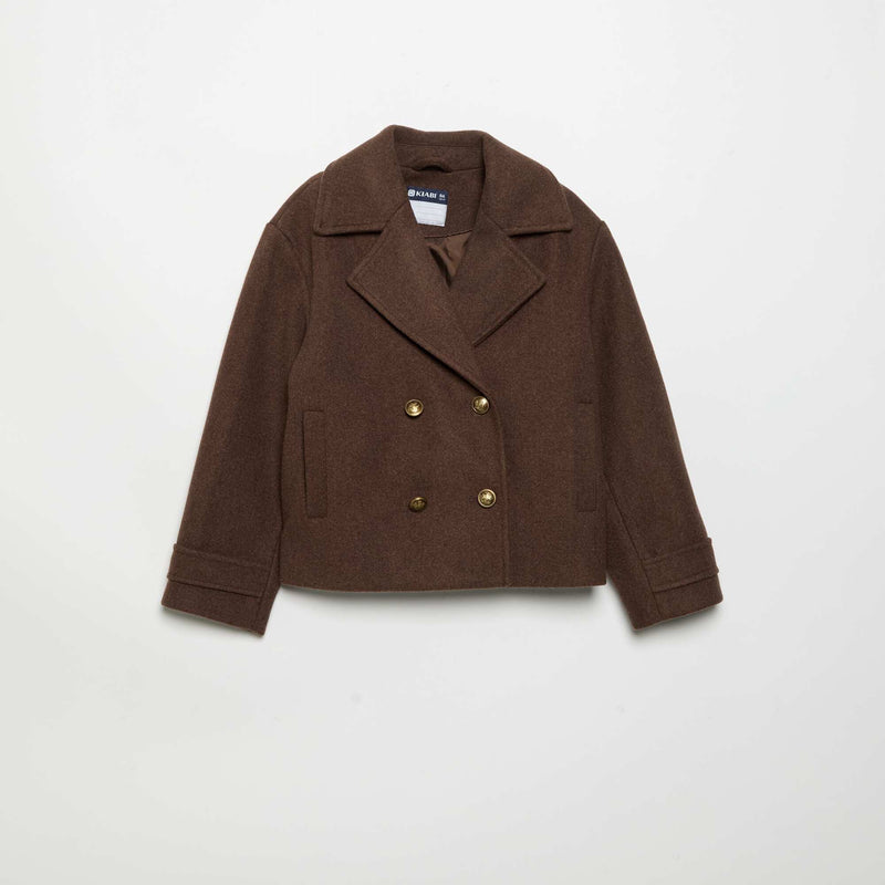 Manteau court façon paletot – Noir – Kiabi Maroc