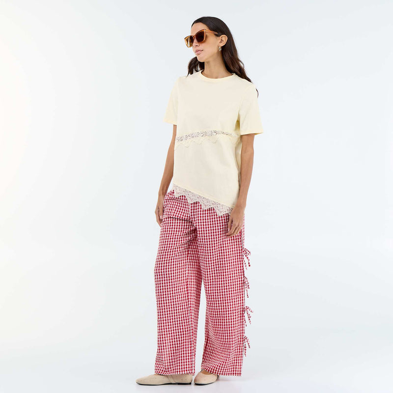Tee-shirt manches courtes avec dentelle