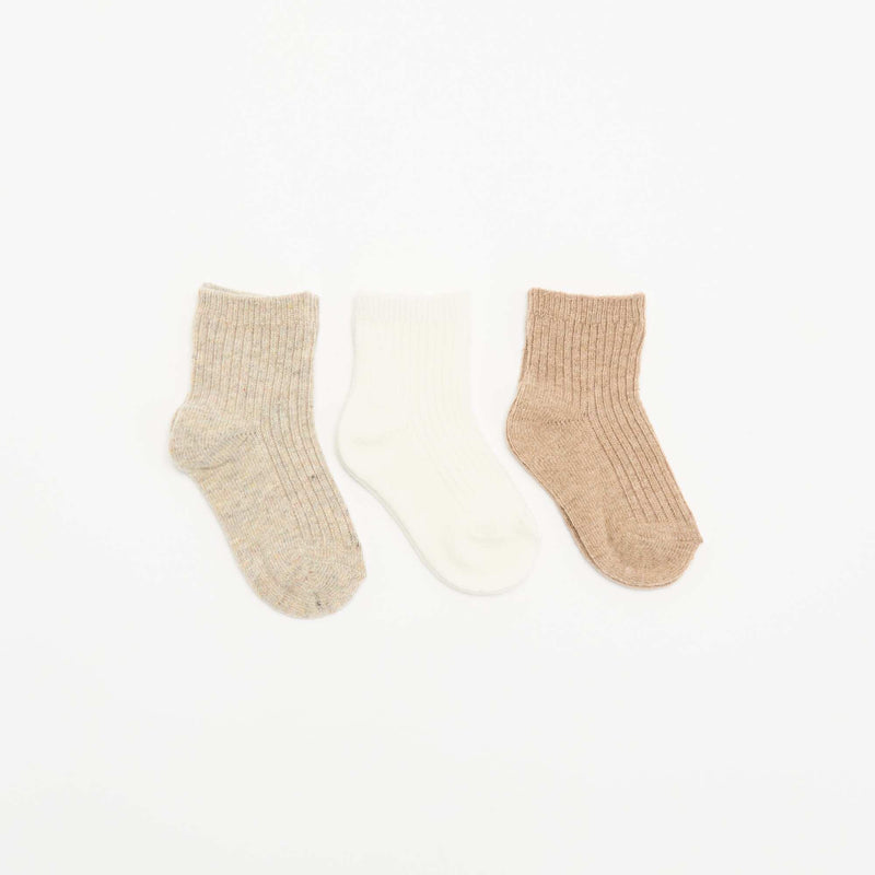 Lot de 3 paires de chaussettes en maille côtelée – Beige – Kiabi Maroc