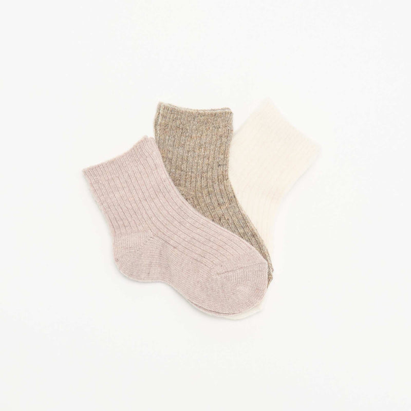 Lot de 3 paires de chaussettes en maille côtelée – Rose – Kiabi Maroc