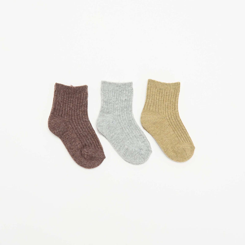 Lot de 3 paires de chaussettes en maille côtelée – Marron – Kiabi Maroc
