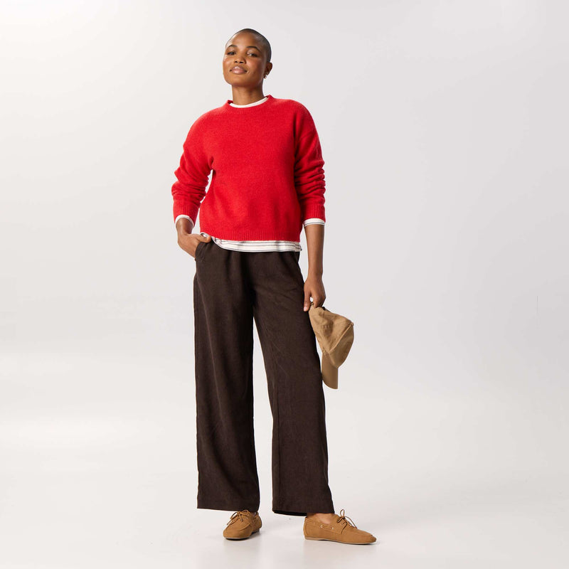 Pull en maille grosse jauge – Rouge – Kiabi Maroc