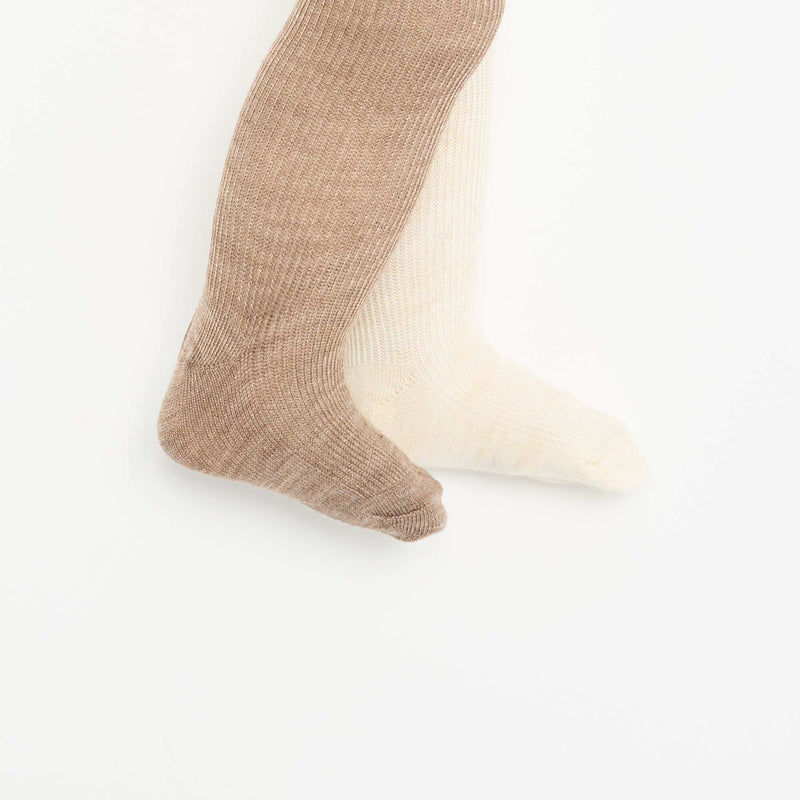 Lot de 2 paires de collants unis – Beige – Kiabi Maroc