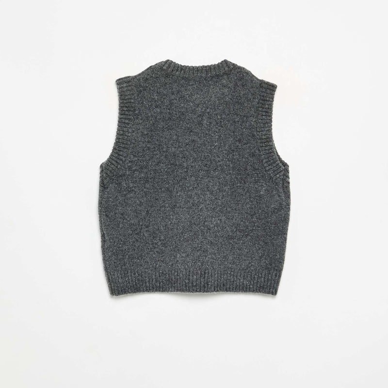 Pull uni sans manches – Gris – Kiabi Maroc