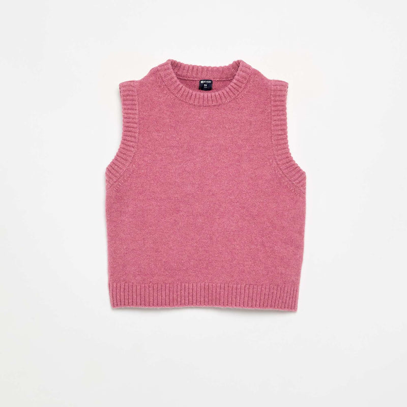 Pull uni sans manches – Rose – Kiabi Maroc