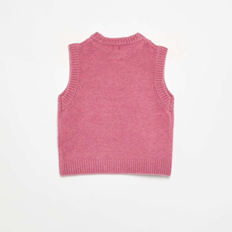 Pull uni sans manches – Rose – Kiabi Maroc