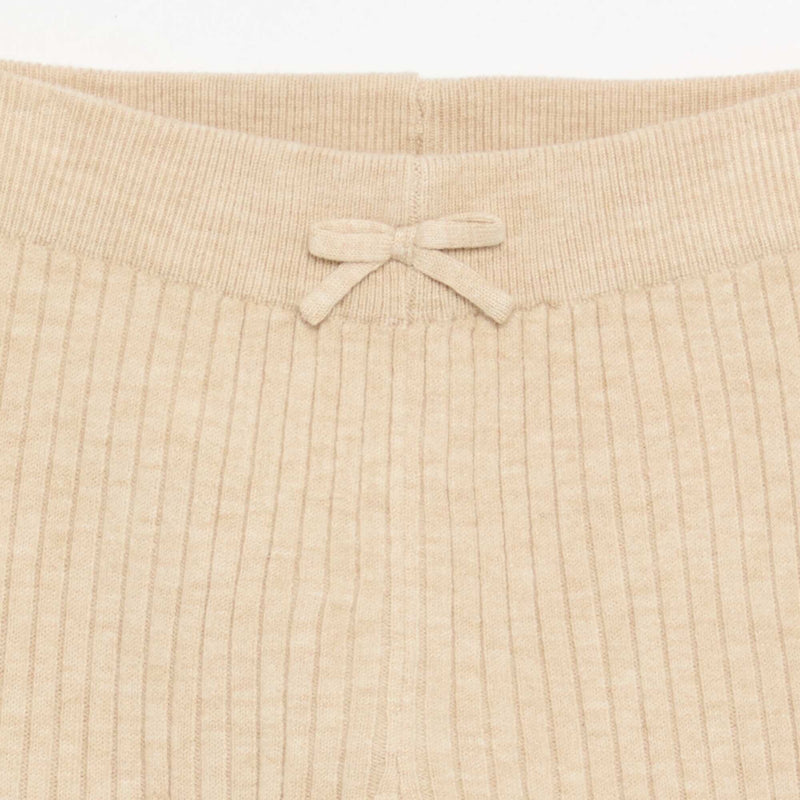 Legging en tricot uni avec noeud à la taille – Beige – Kiabi Maroc