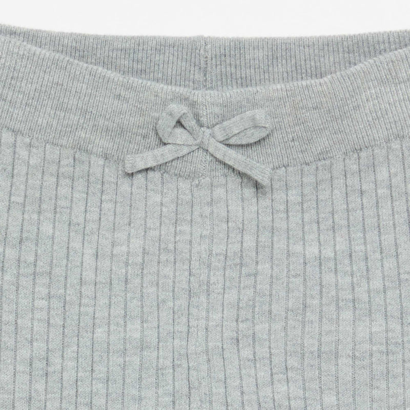 Legging en tricot uni avec noeud à la taille – Gris – Kiabi Maroc