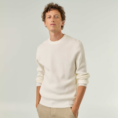 Pull en maille gaufrée à col rond