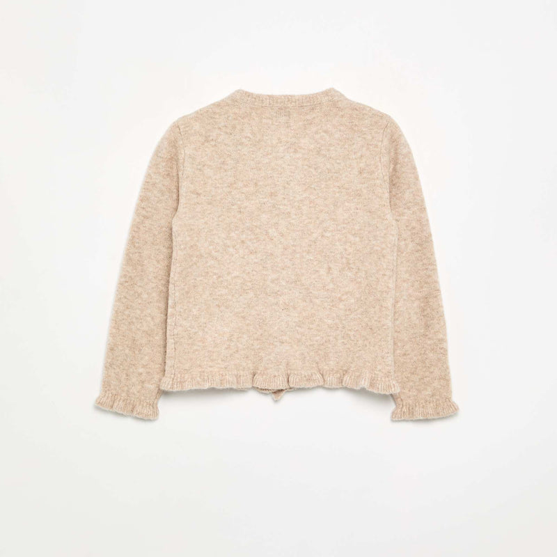 Gilet avec finitions froncées – Beige – Kiabi Maroc