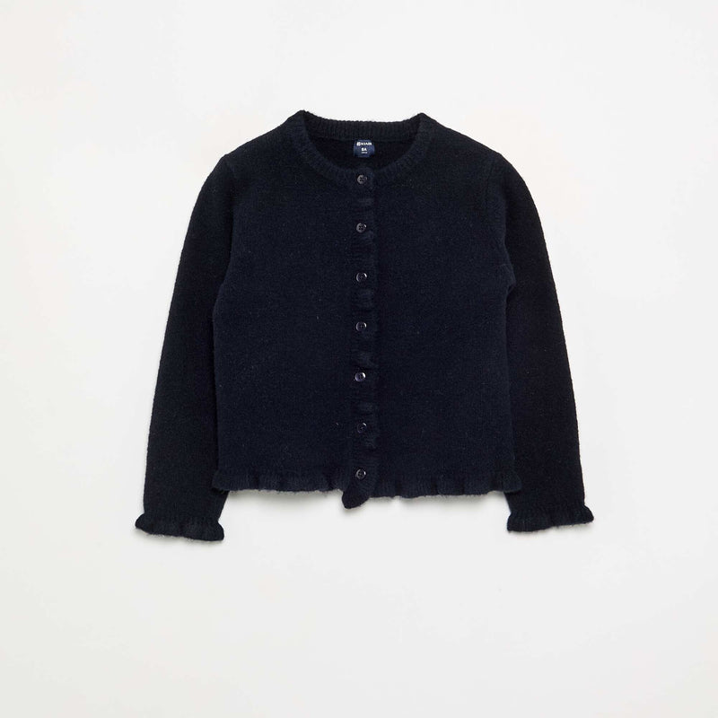 Gilet avec finitions froncées – Bleu – Kiabi Maroc